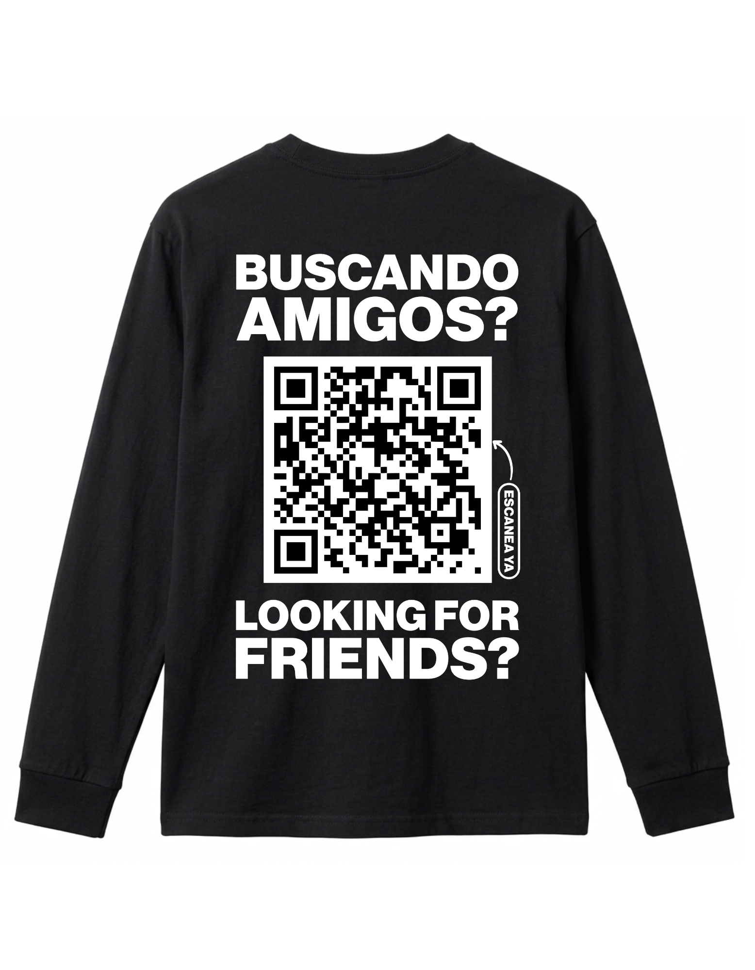 Camisa clásica de manga larga con código QR para hombre - HeyInterests