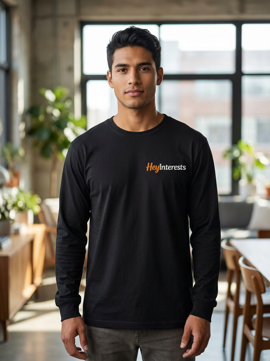 Camisa clásica de manga larga con código QR para hombre - HeyInterests